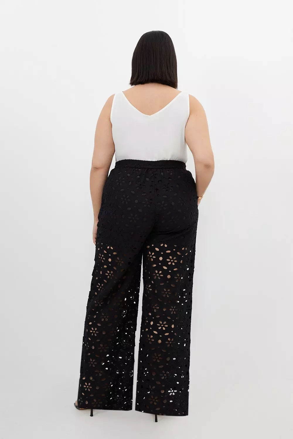 Plus size lace store trousers