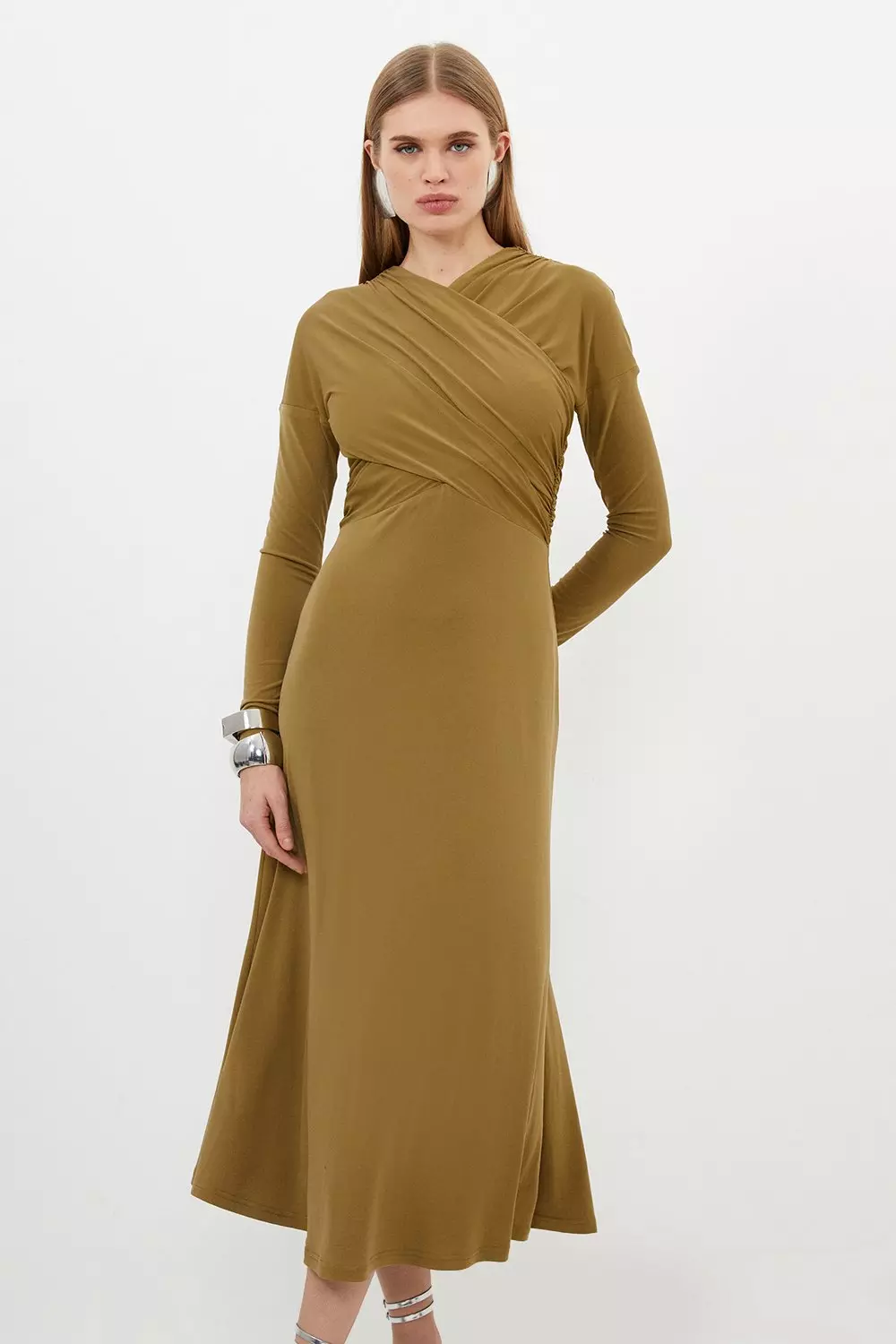 Petite 2024 khaki dress