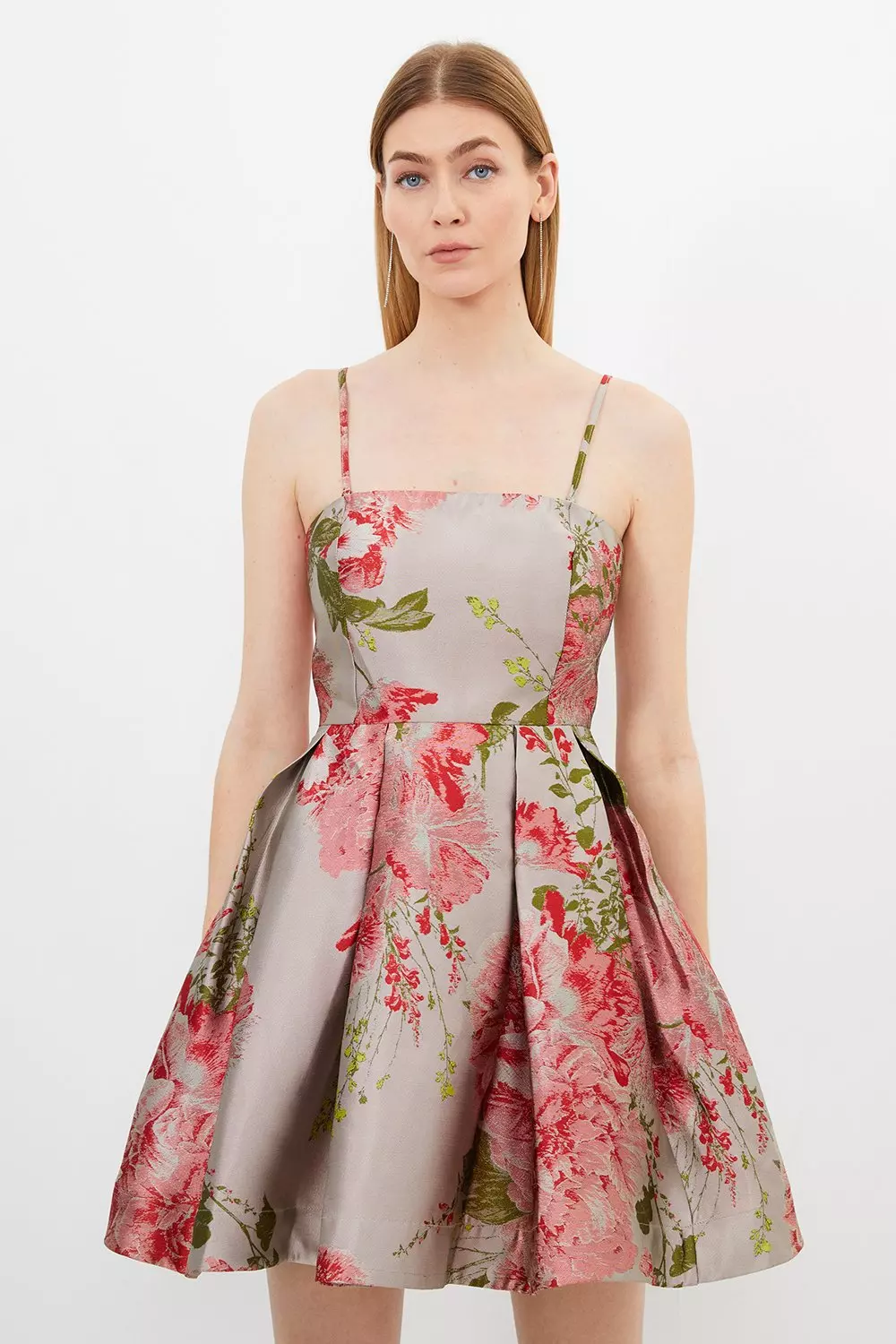 Vintage Floral Print Prom Woven Mini Dress | Karen Millen