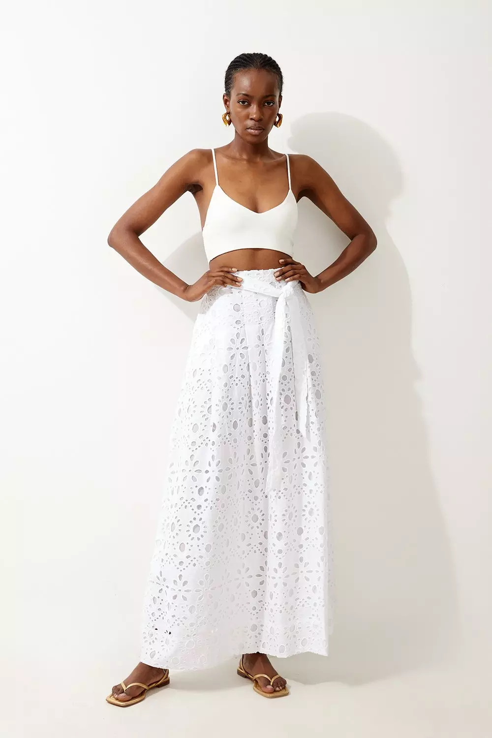 White summer maxi skirt sale