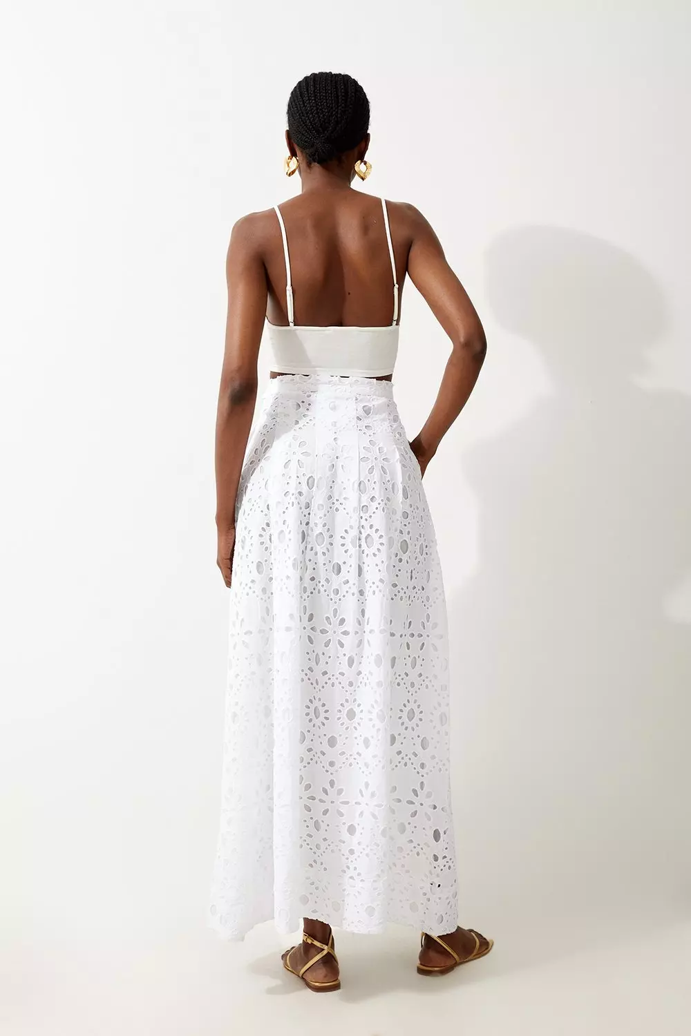 White maxi hotsell skirt broderie