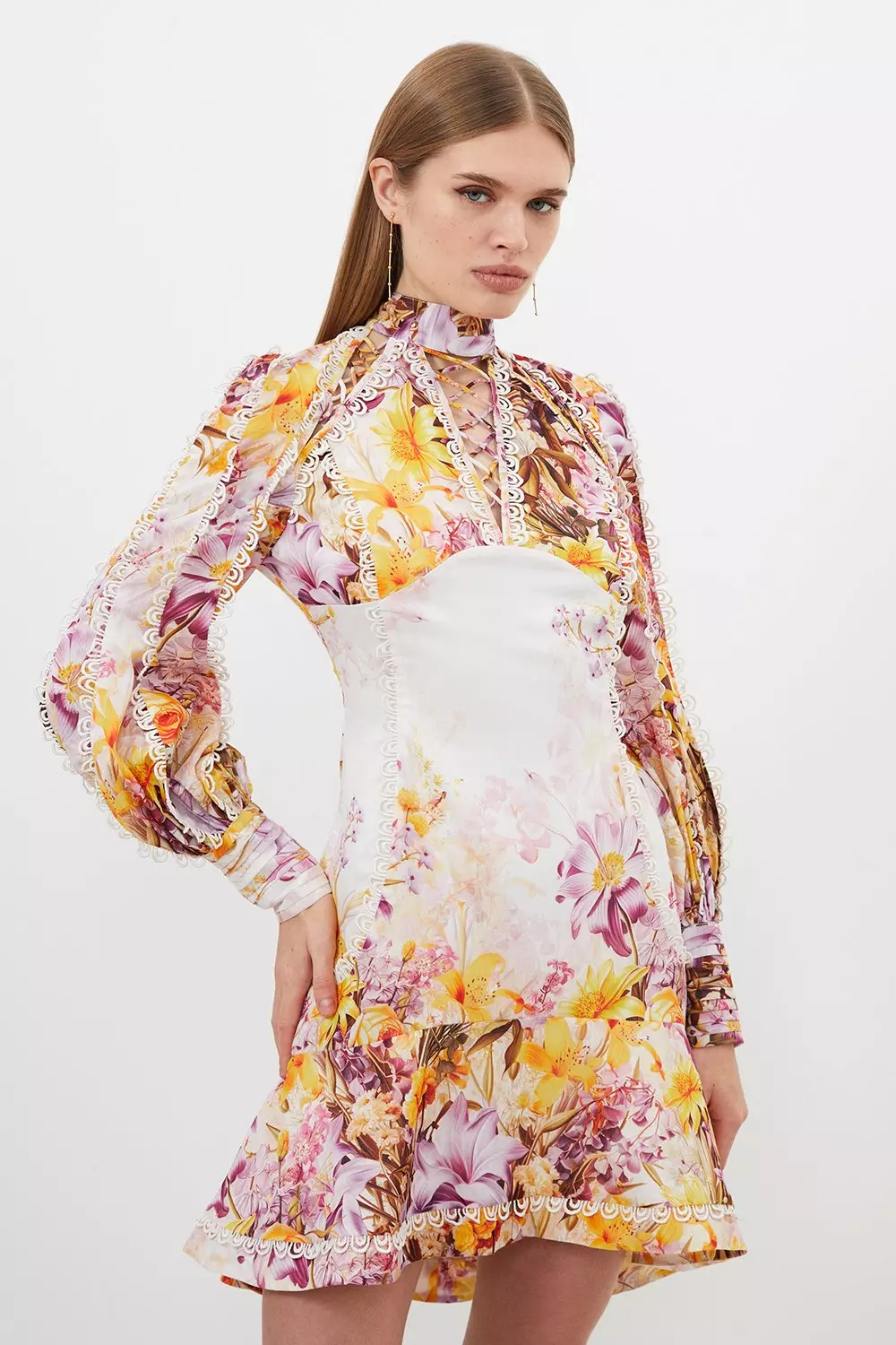 Karen millen clearance floral mini dress