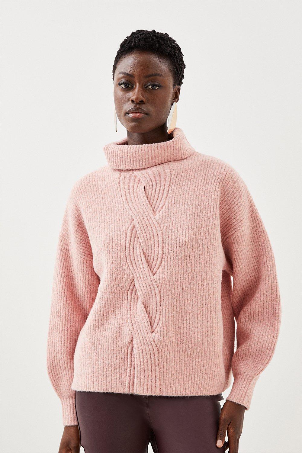 Blush cable knit outlet sweater