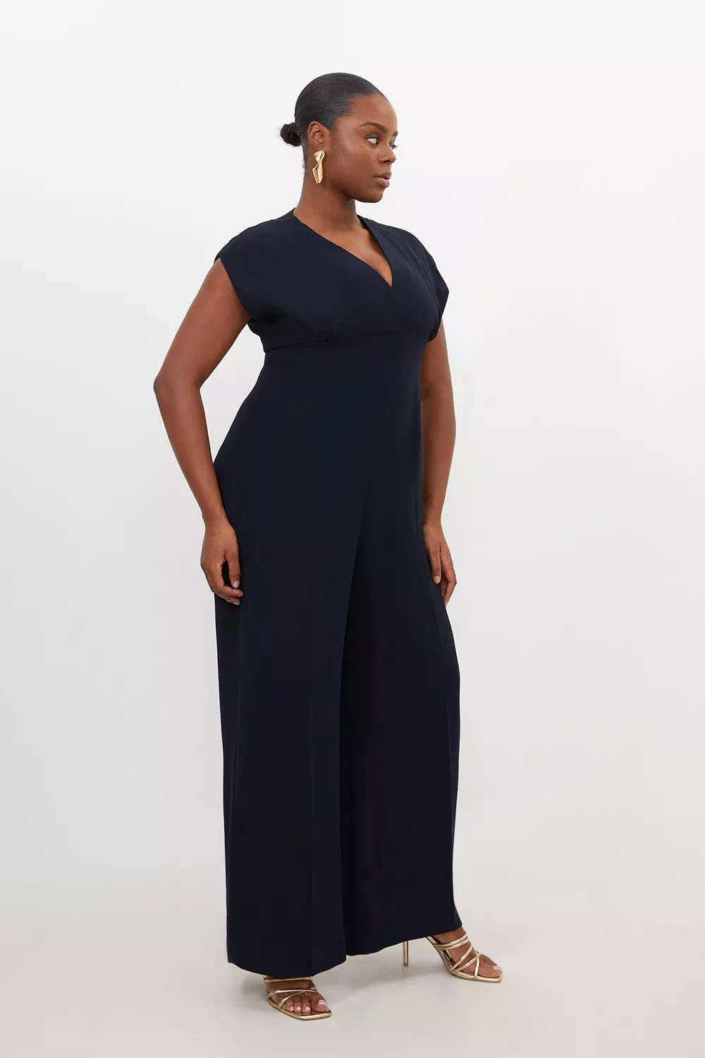 Plus size 2025 navy blue jumpsuit