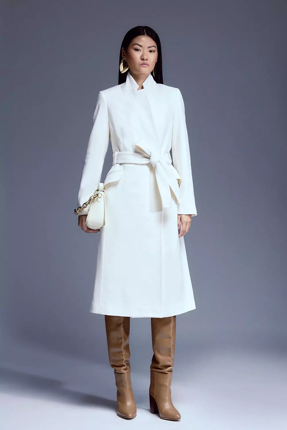 Petite knee clearance length coat