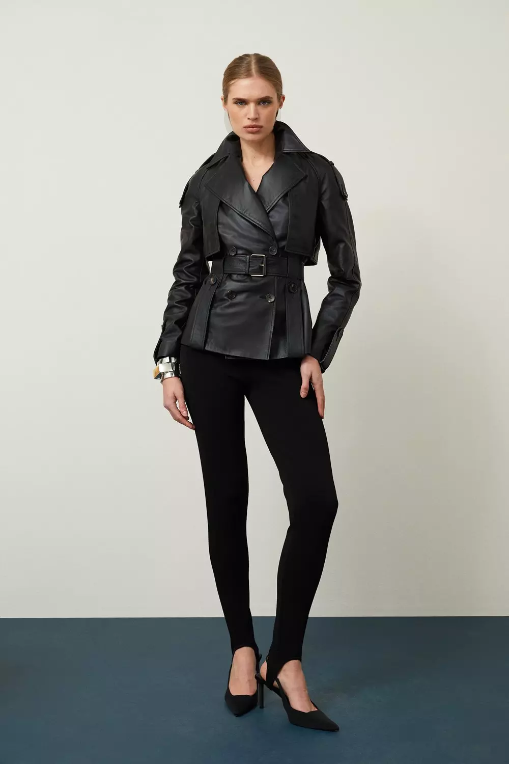 Karen millen clearance black coat sale