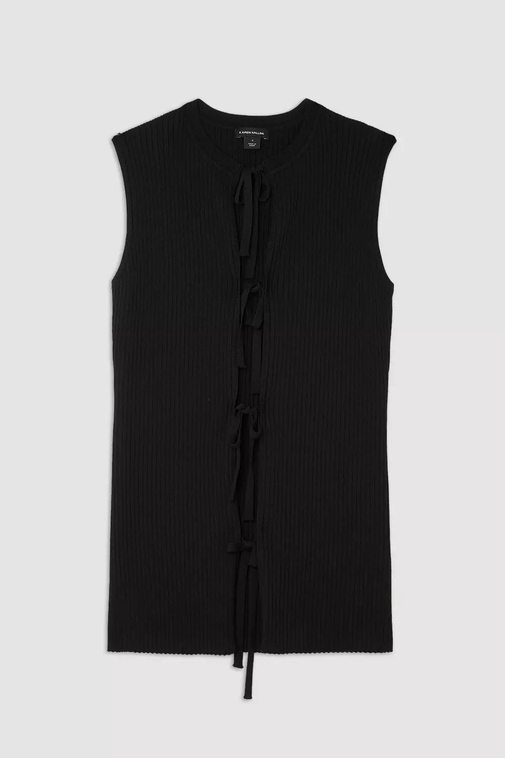 Sleeveless sweater in viscose blend - Black