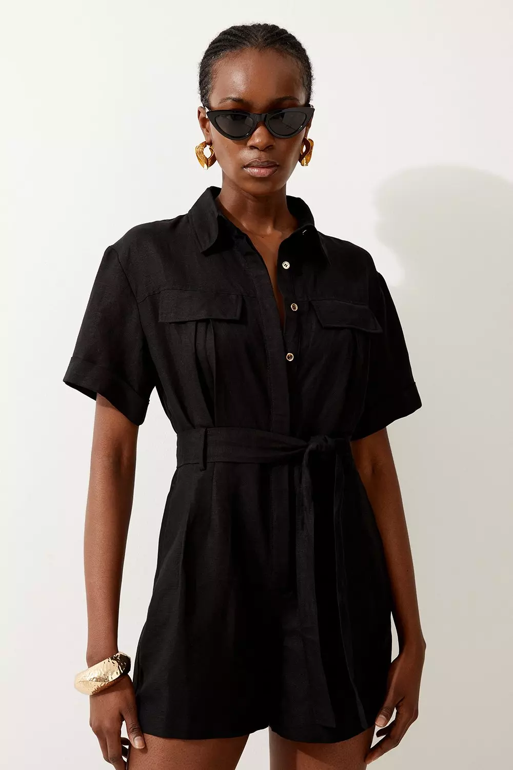 Black utility hot sale playsuit