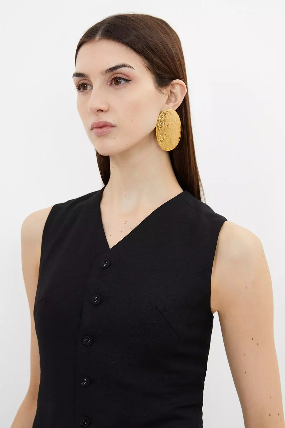 Viscose Linen Longline Shirt | Karen Millen