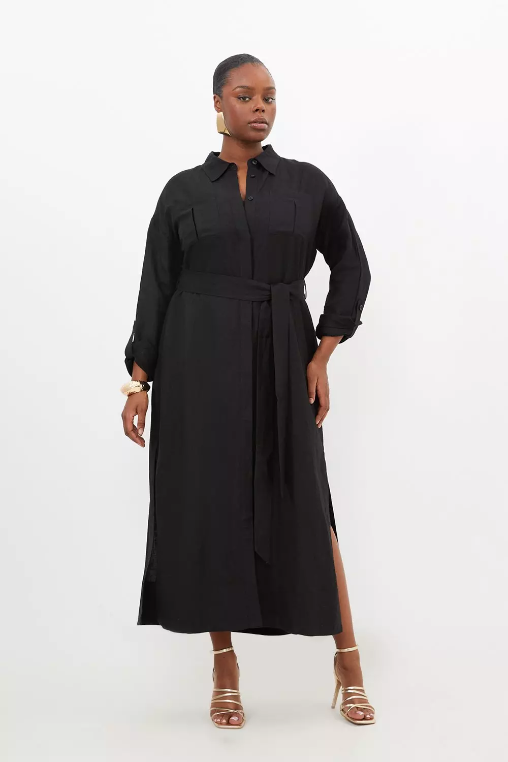 Plus maxi store shirt dress