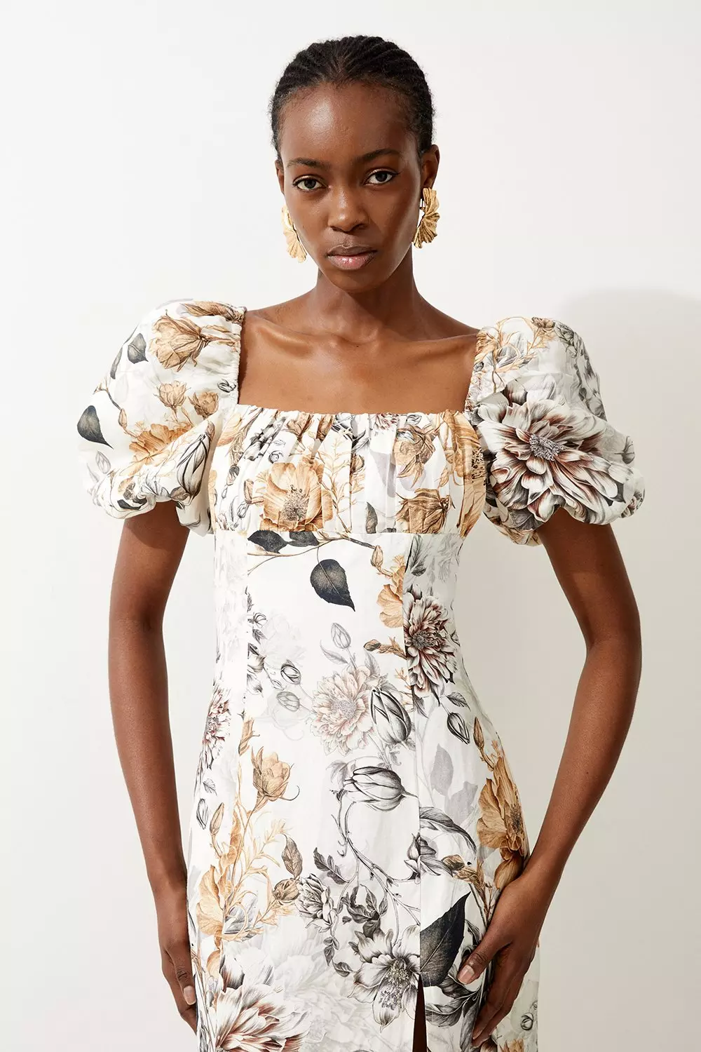 Floral viscose dress sale