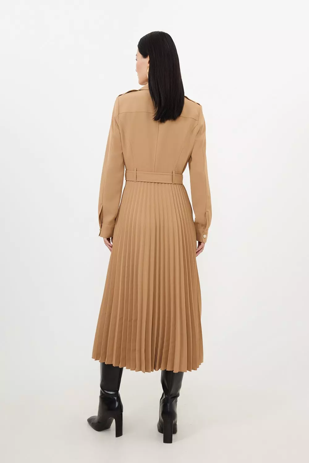 Pleated skirt shirt dress sale