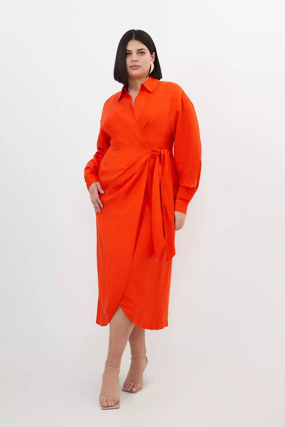 Plus Woven Wrap Dress