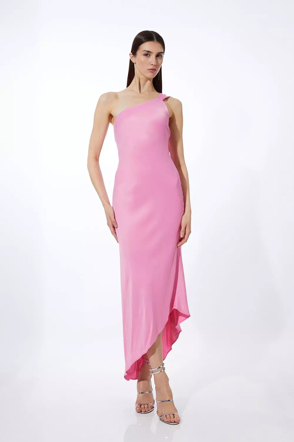 Karen millen pink outlet satin dress