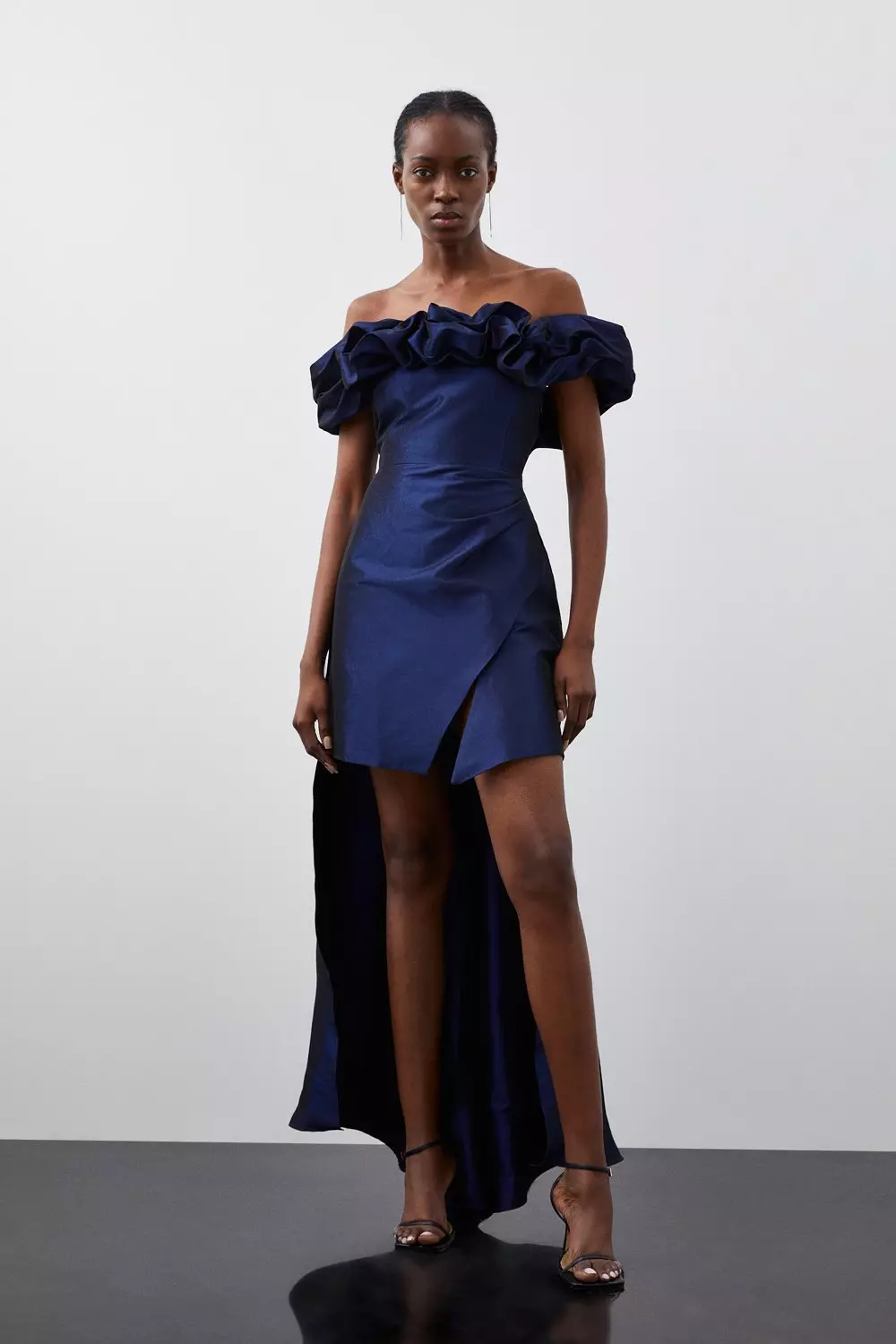 Off shoulder 2025 high low gown