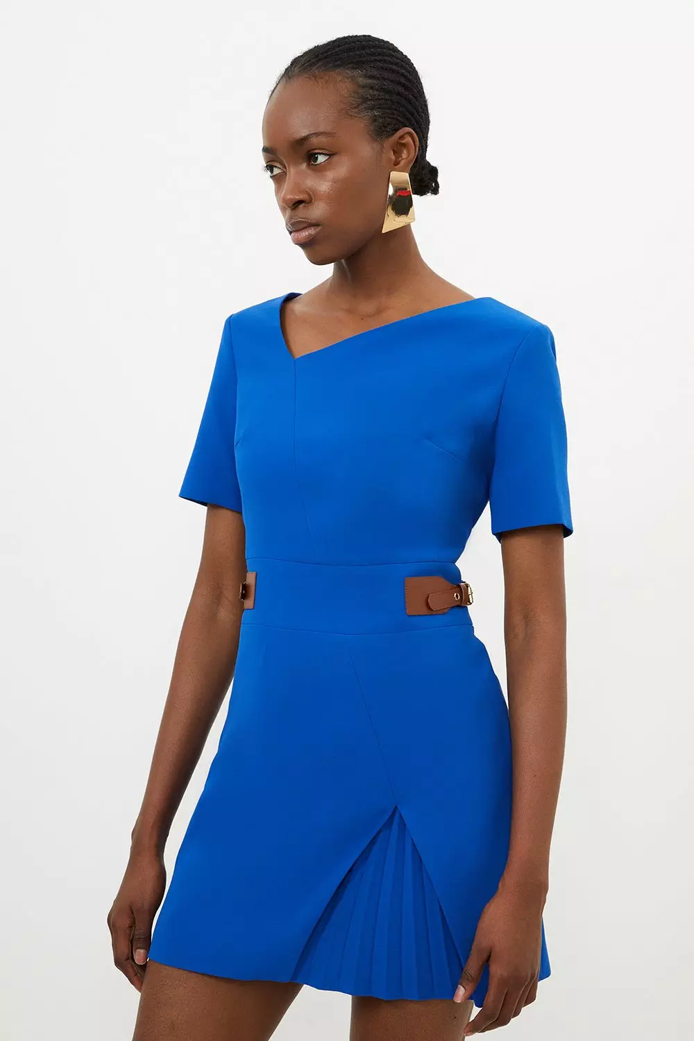 Cocktail dress with an asymmetric neckline