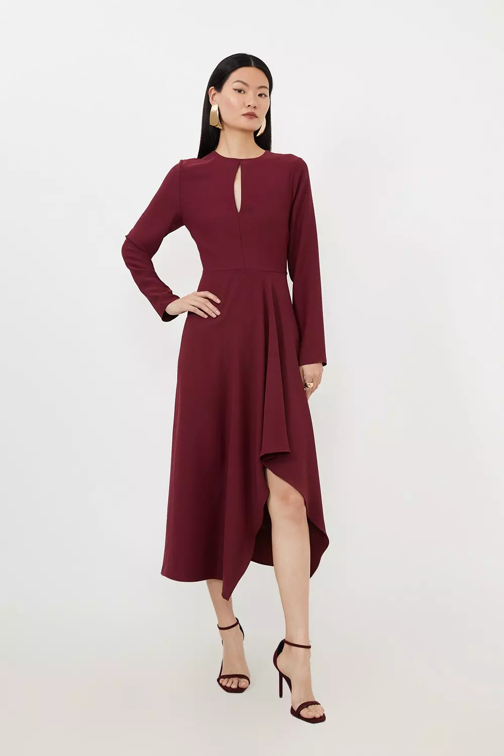 Karen millen shop red asymmetric dress