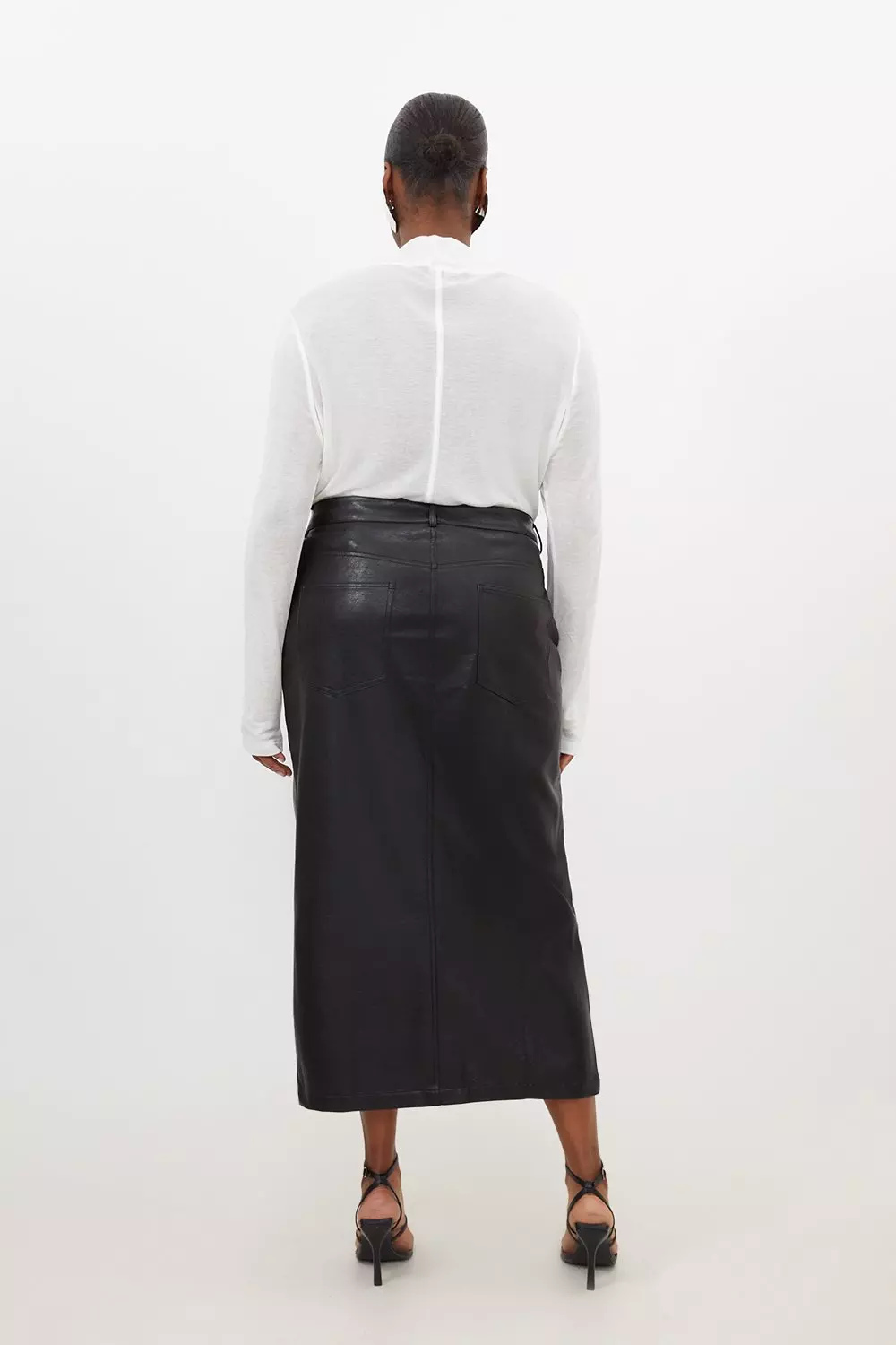 Black faux leather skirt plus clearance size