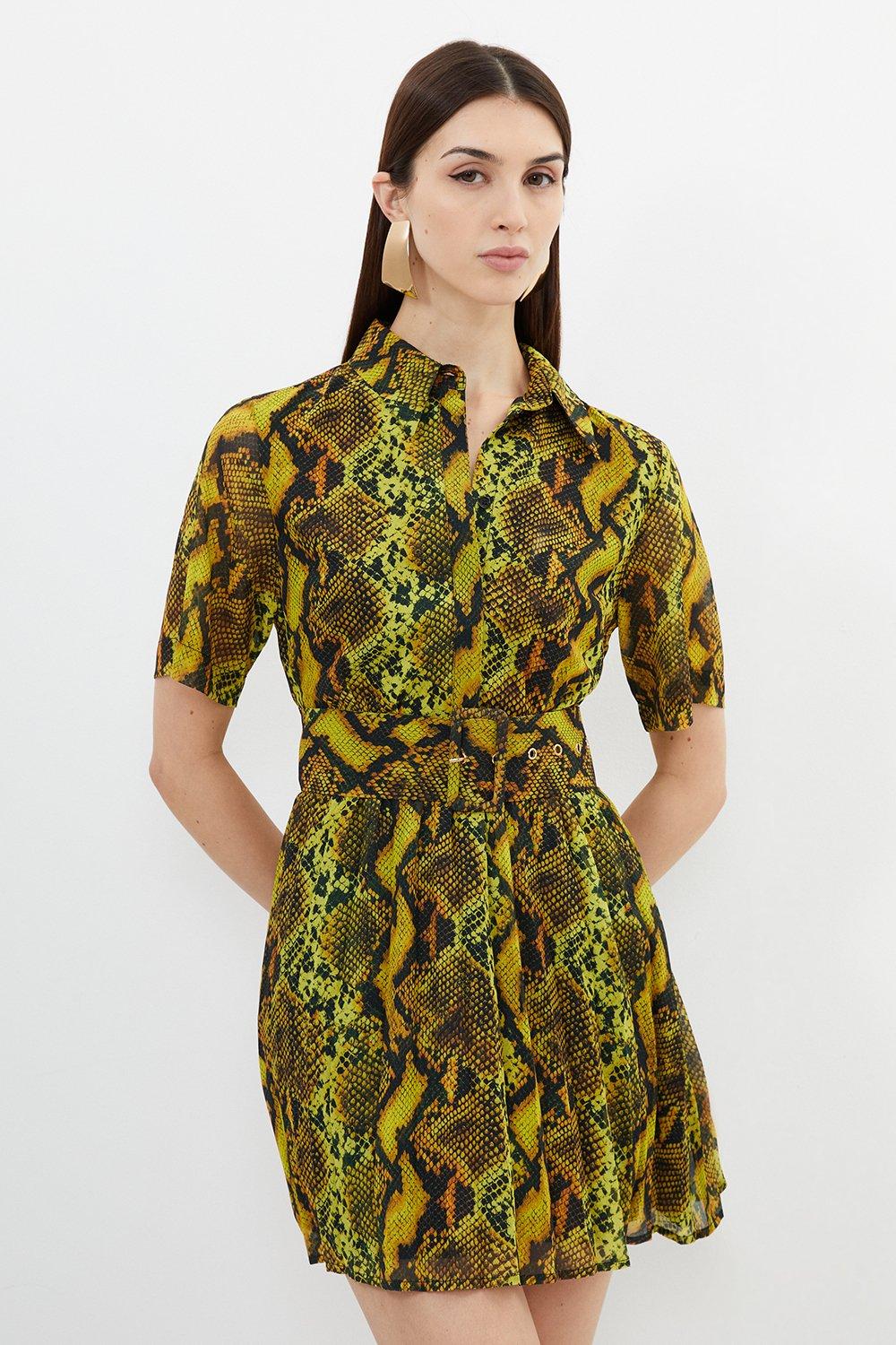 Snake print shirt dress hot sale zara