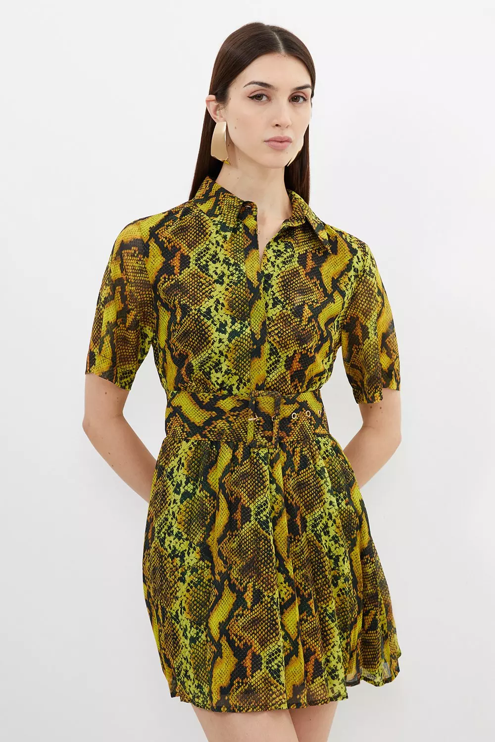 Zara snake print shirt sales dress