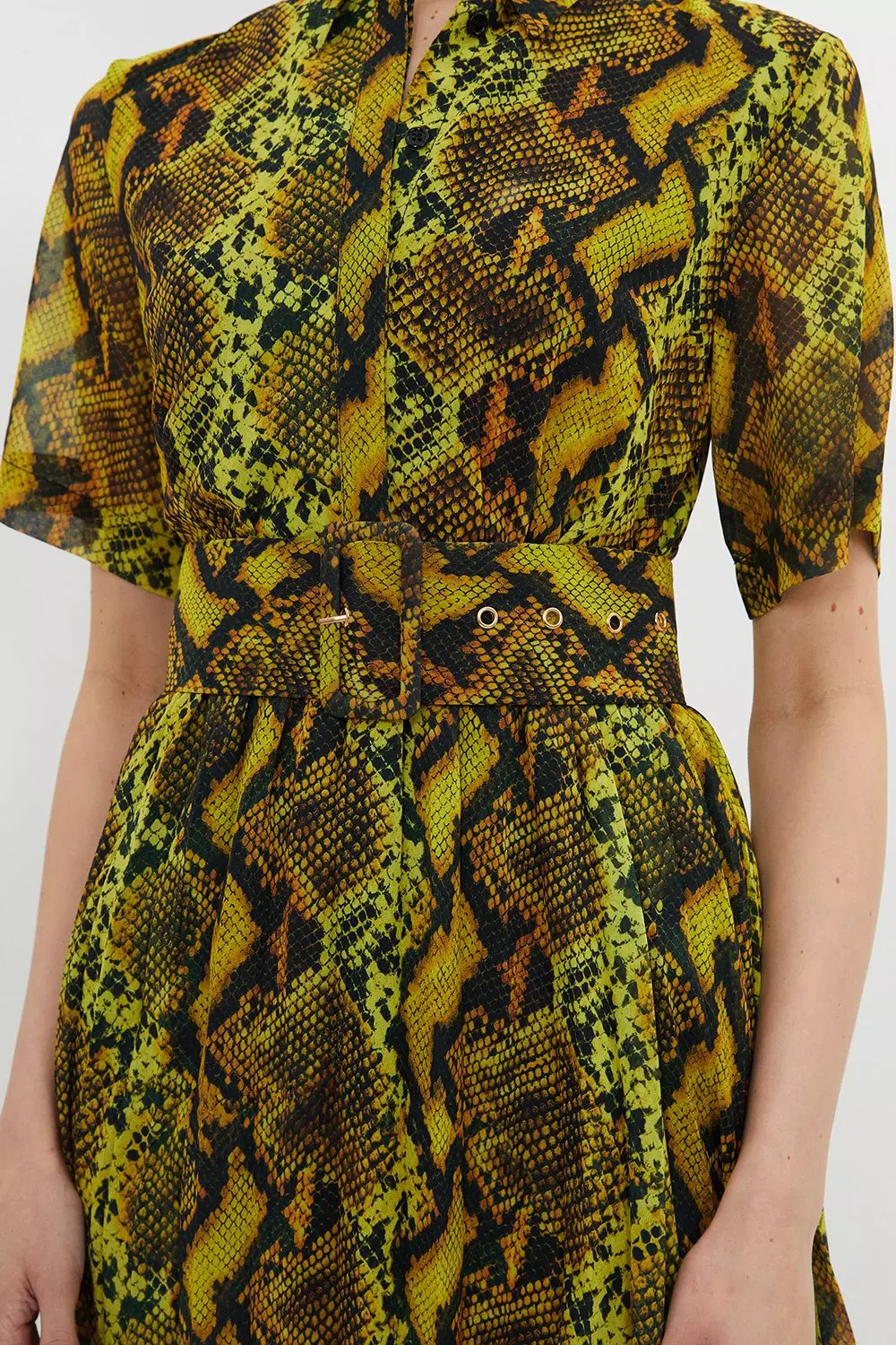 Snake print cheap shirt dress zara