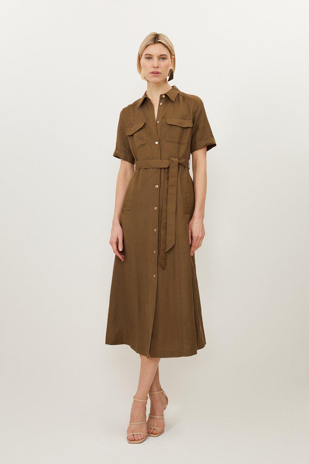 Long button outlet shirt dress