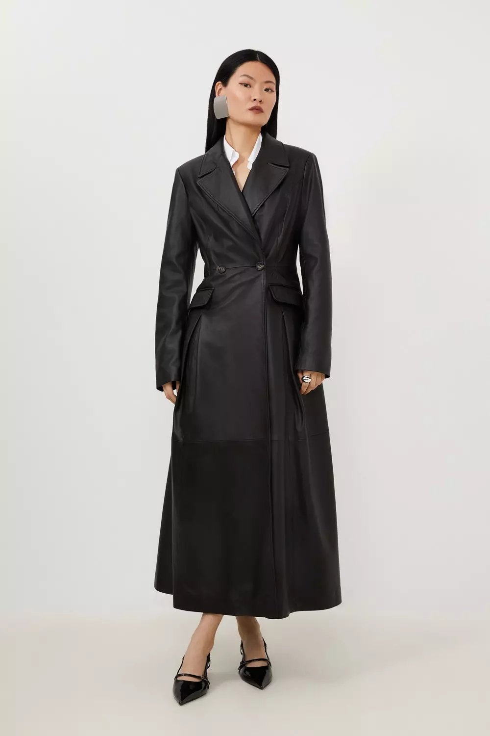 Black shop skirted coat