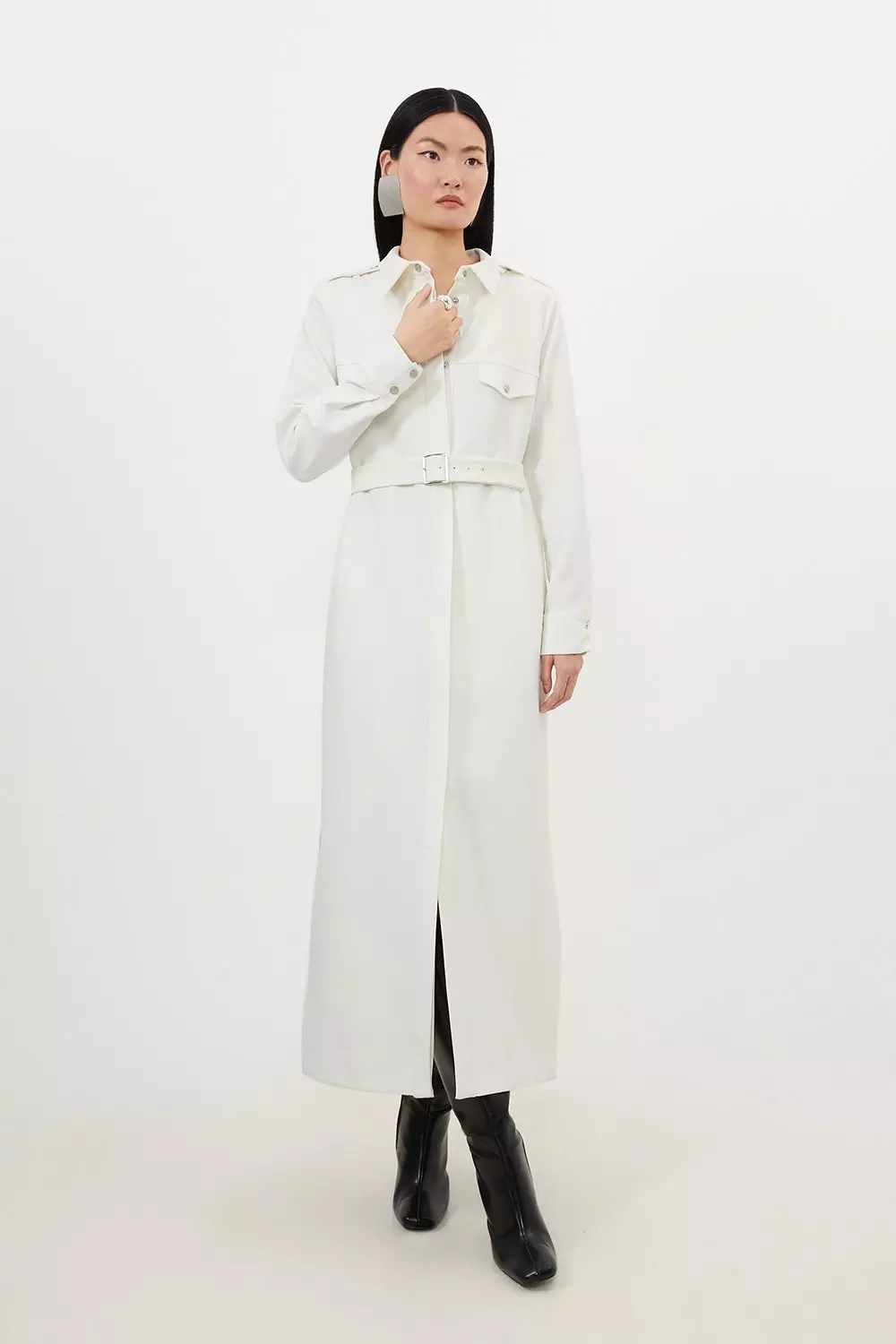 Karen millen white outlet shirt dress