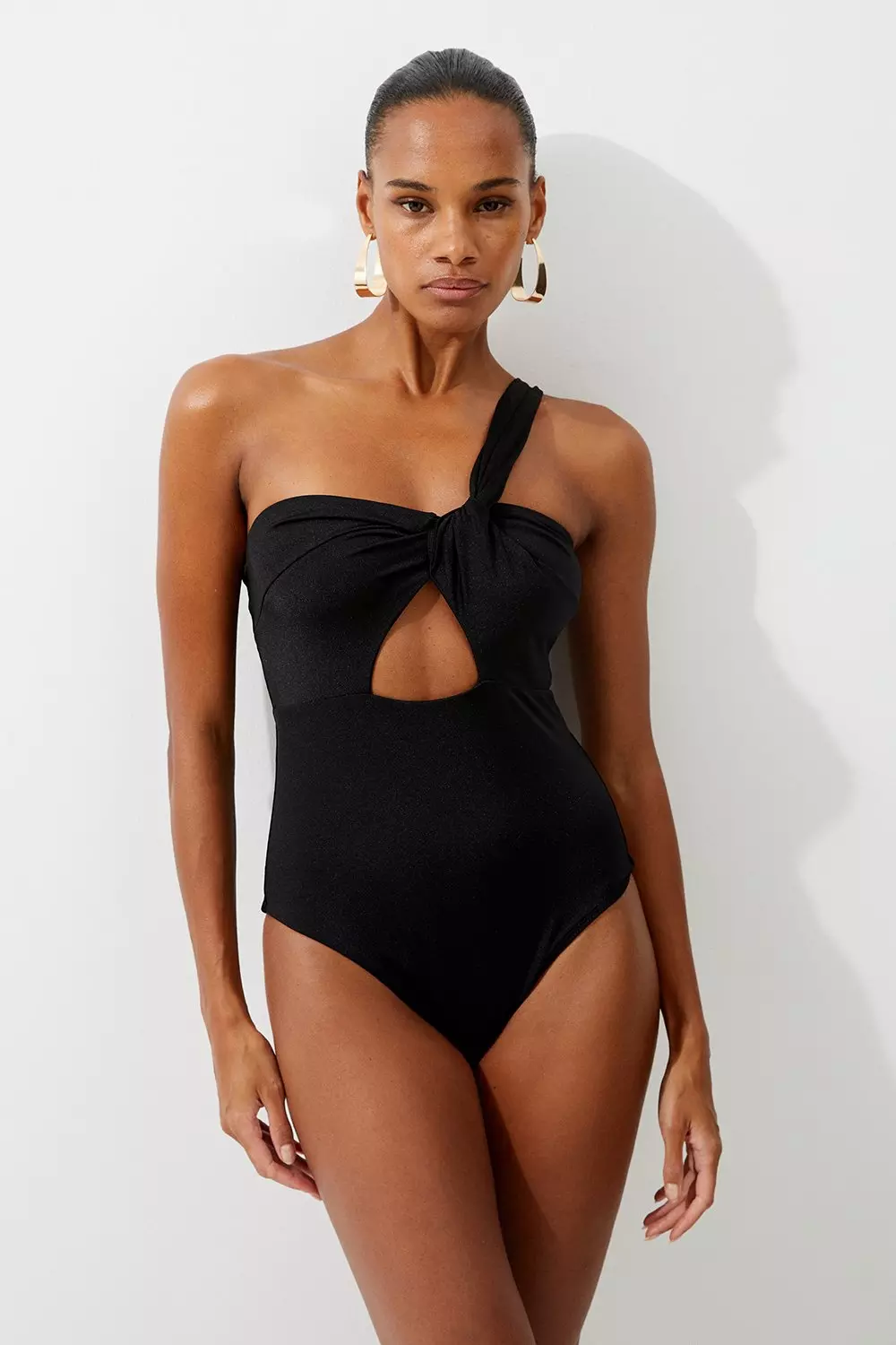 Slinky Cut Out Asymmetric Swimsuit Karen Millen