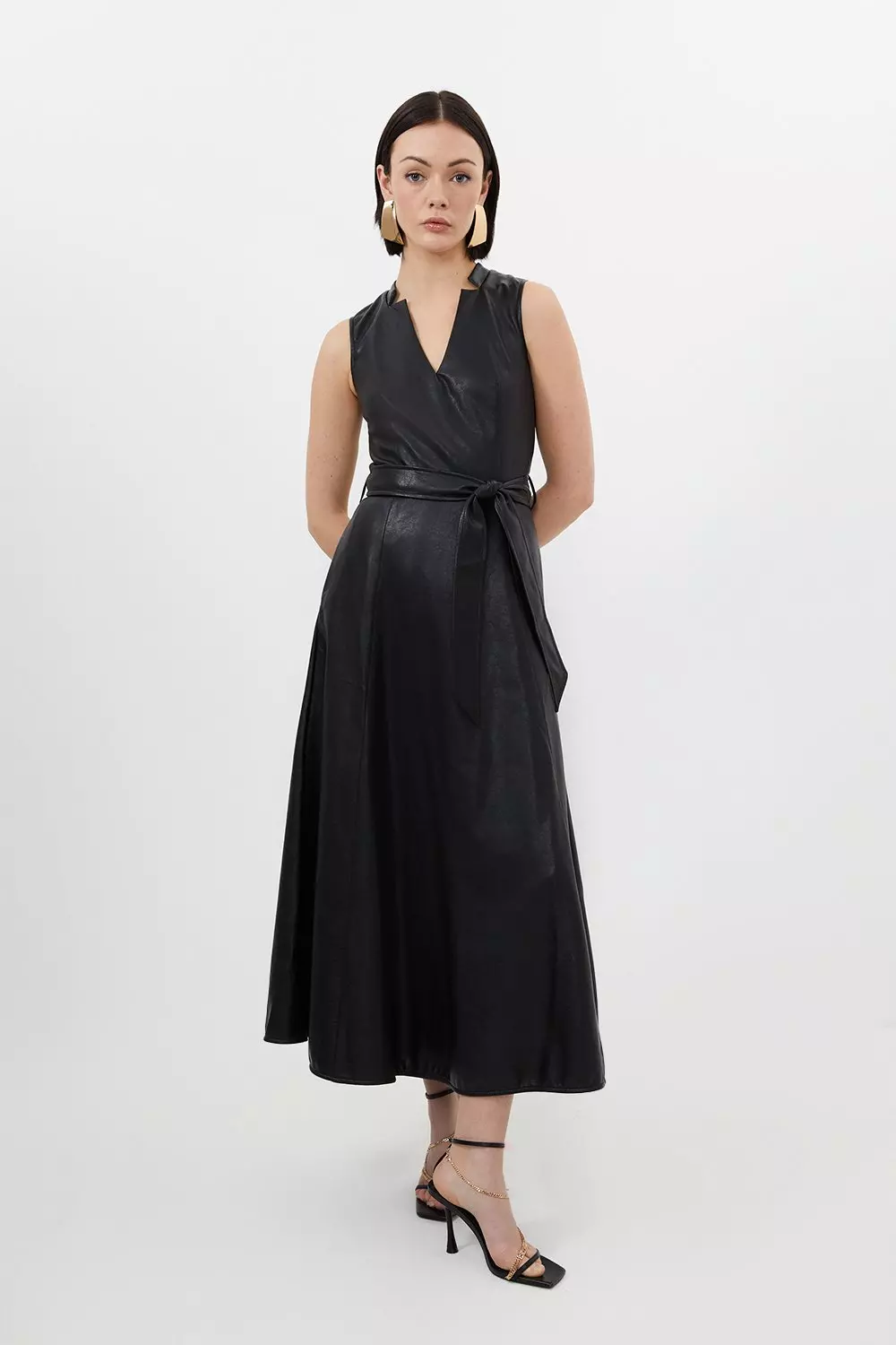 Karen millen faux hot sale leather dress