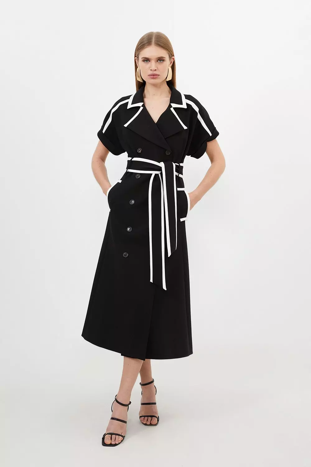 Karen millen outlet black midi dress