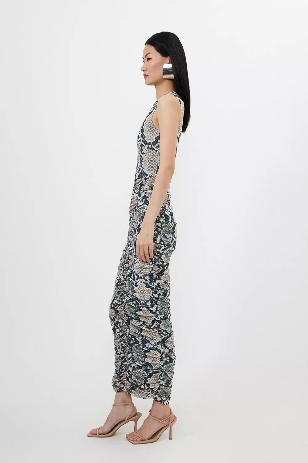 Mesh snake deals print dress