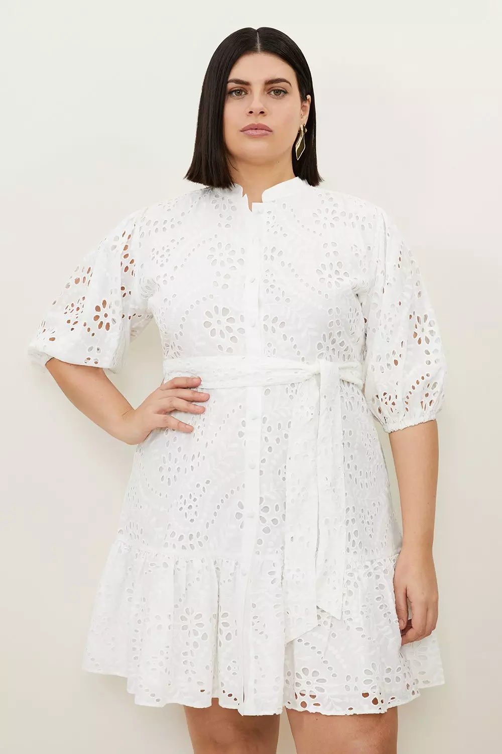 Karen millen outlet white broderie dress