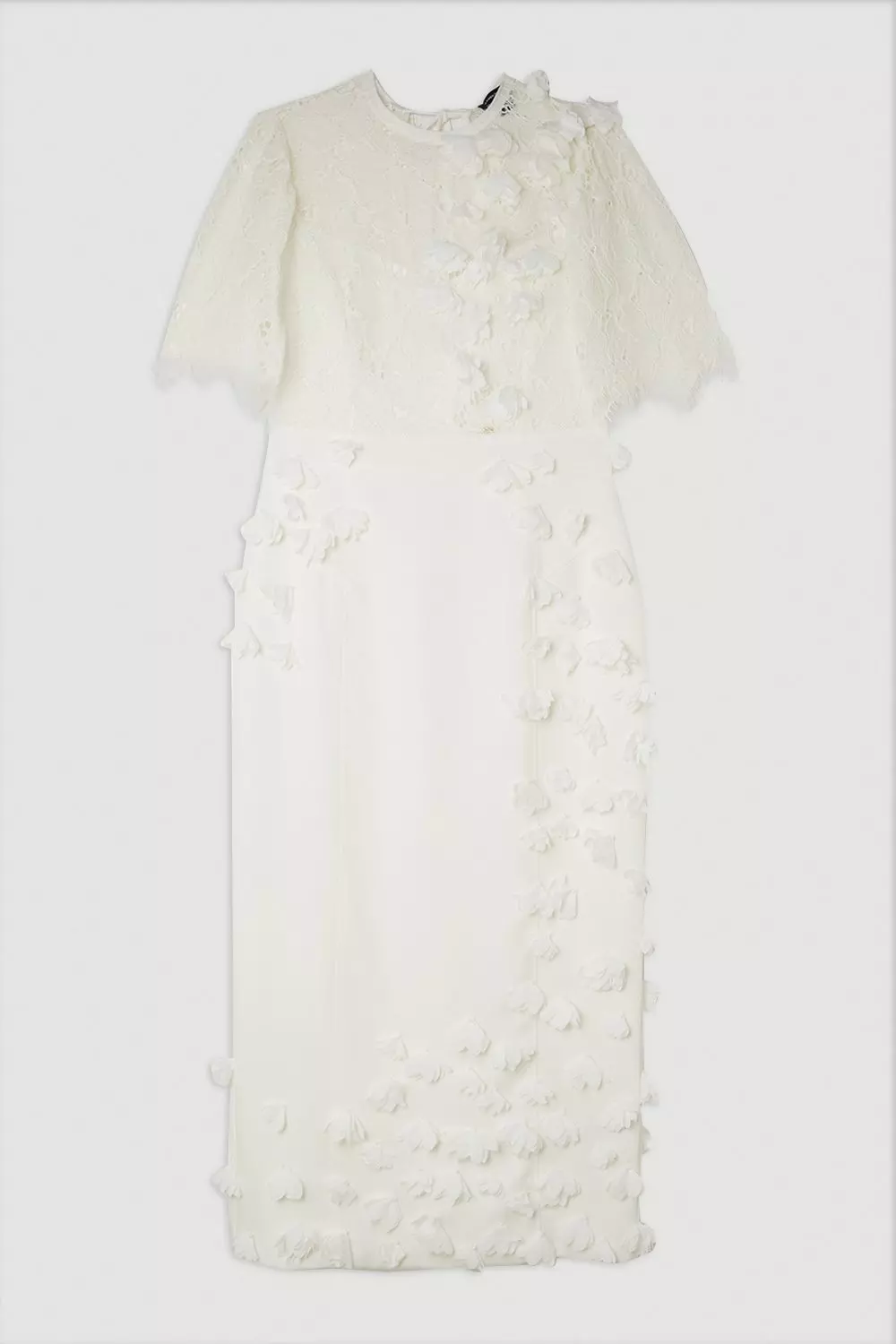 Lace Petal Applique Woven High Neck Maxi Dress | Karen Millen