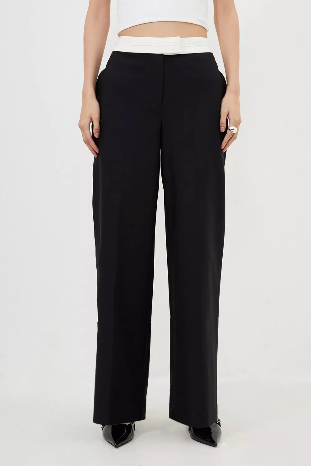 Women Wide Leg Pants High Waisted Cotton Palazzo Pants Work Long