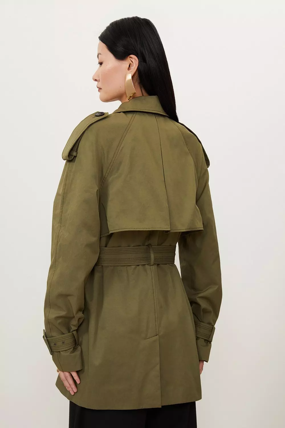 Belted Short Trench Coat