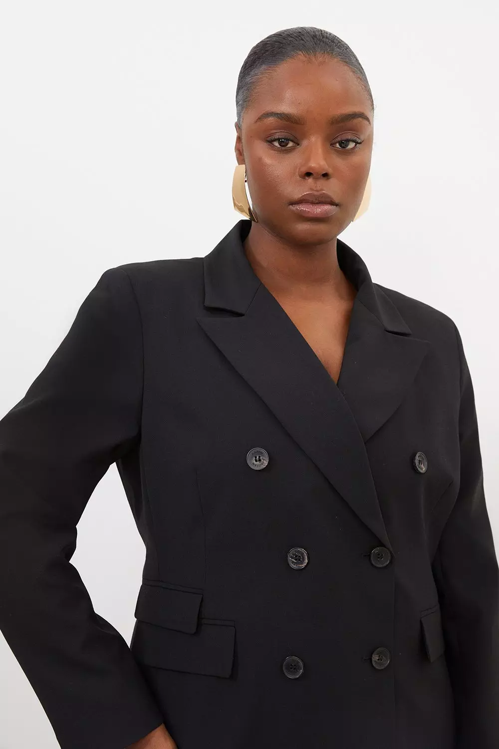 Women's double breasted shop blazer plus size