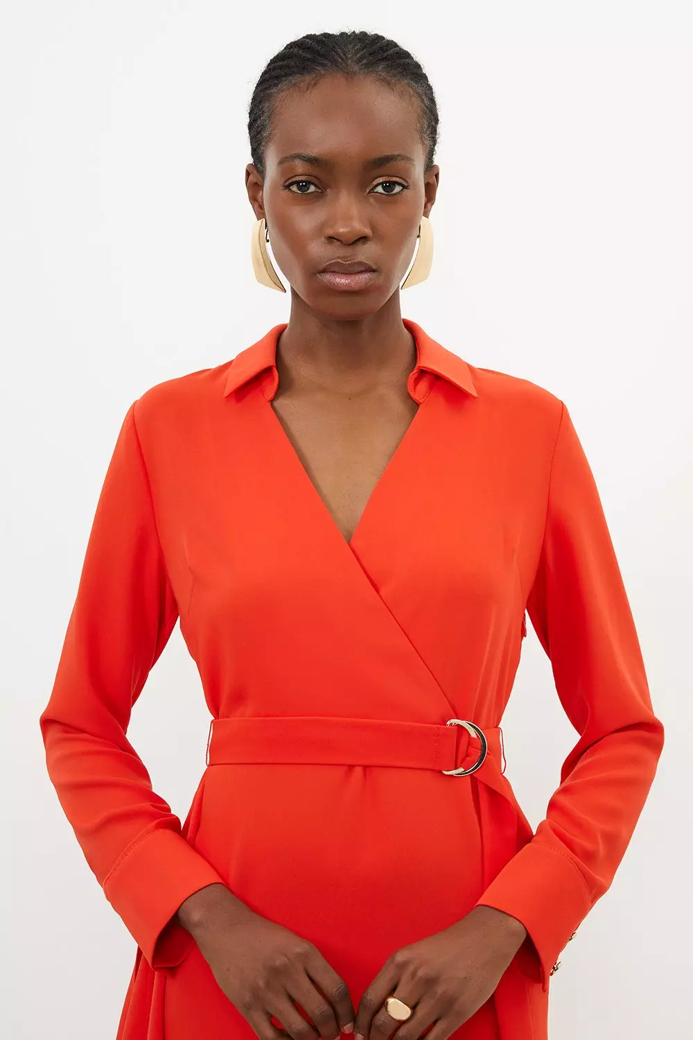 Belted wrap sales midi dress