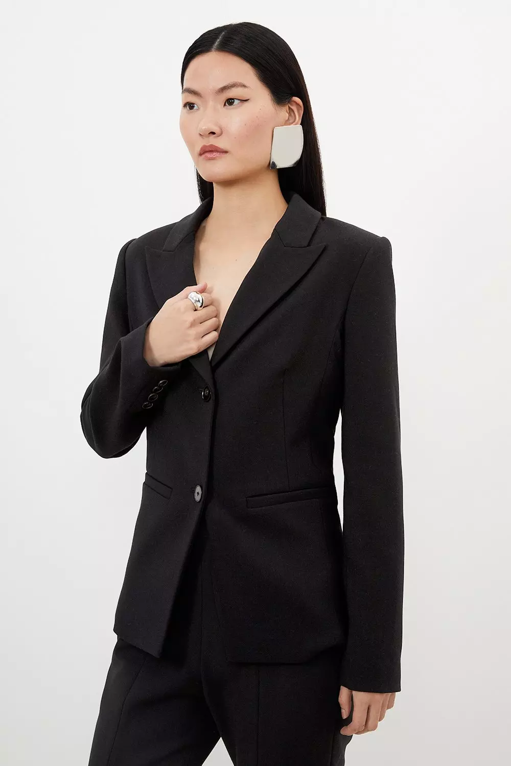 Women's tailored hot sale longline blazer