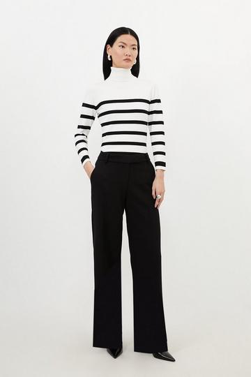 Black Tailored Essential Straight Leg Trousers