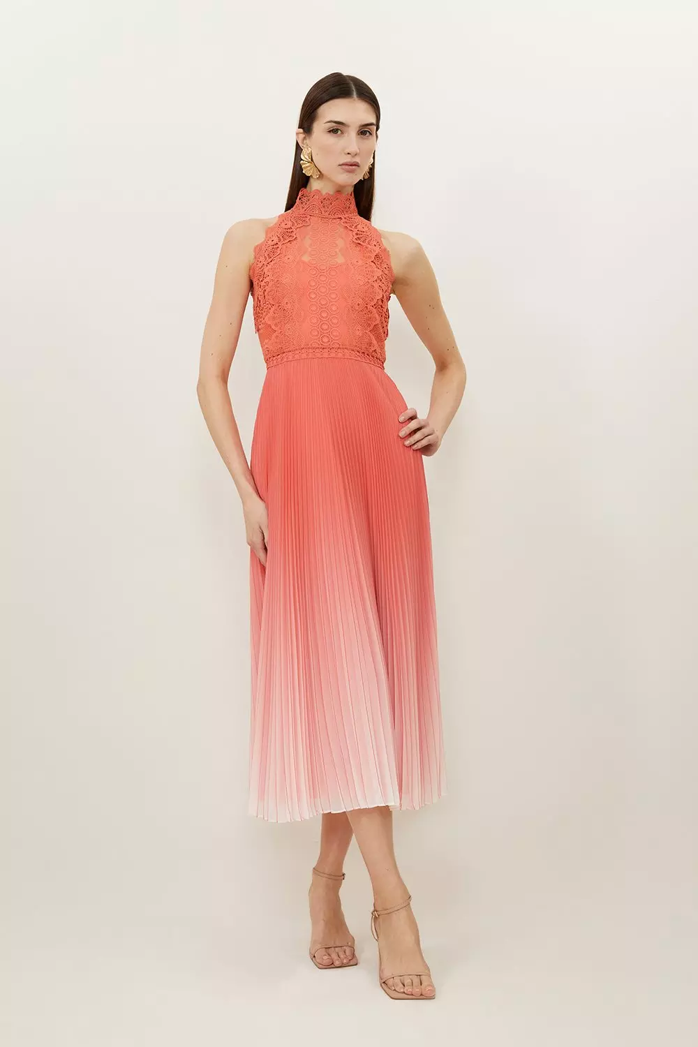 Karen millen 2024 orange lace dress