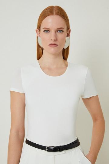 White Contour Jersey Short Sleeve Bodysuit