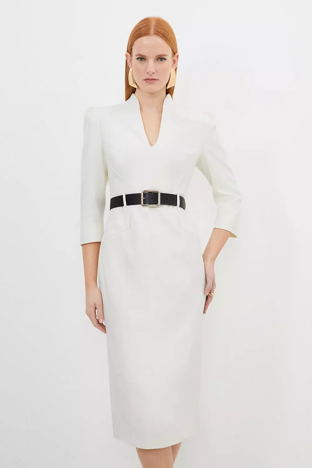 Karen millen 2025 white pencil dress