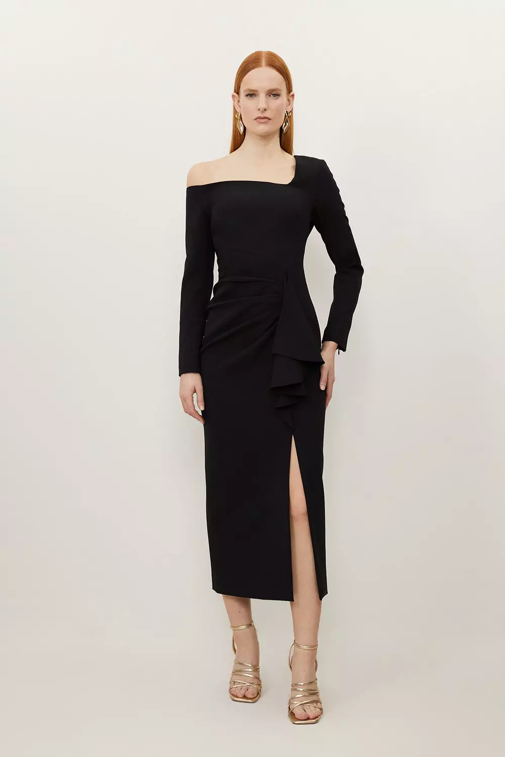 Cocktail dress with an asymmetric neckline