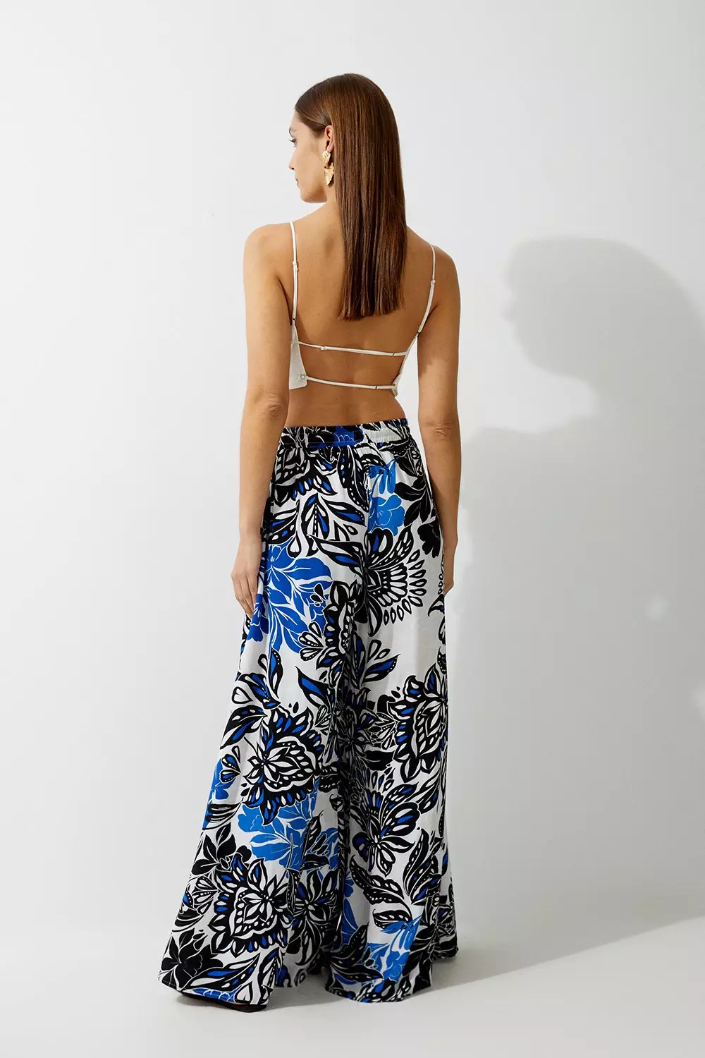 Printed viscose trousers