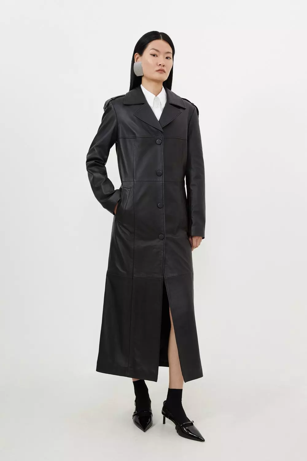 Karen millen black outlet trench coat