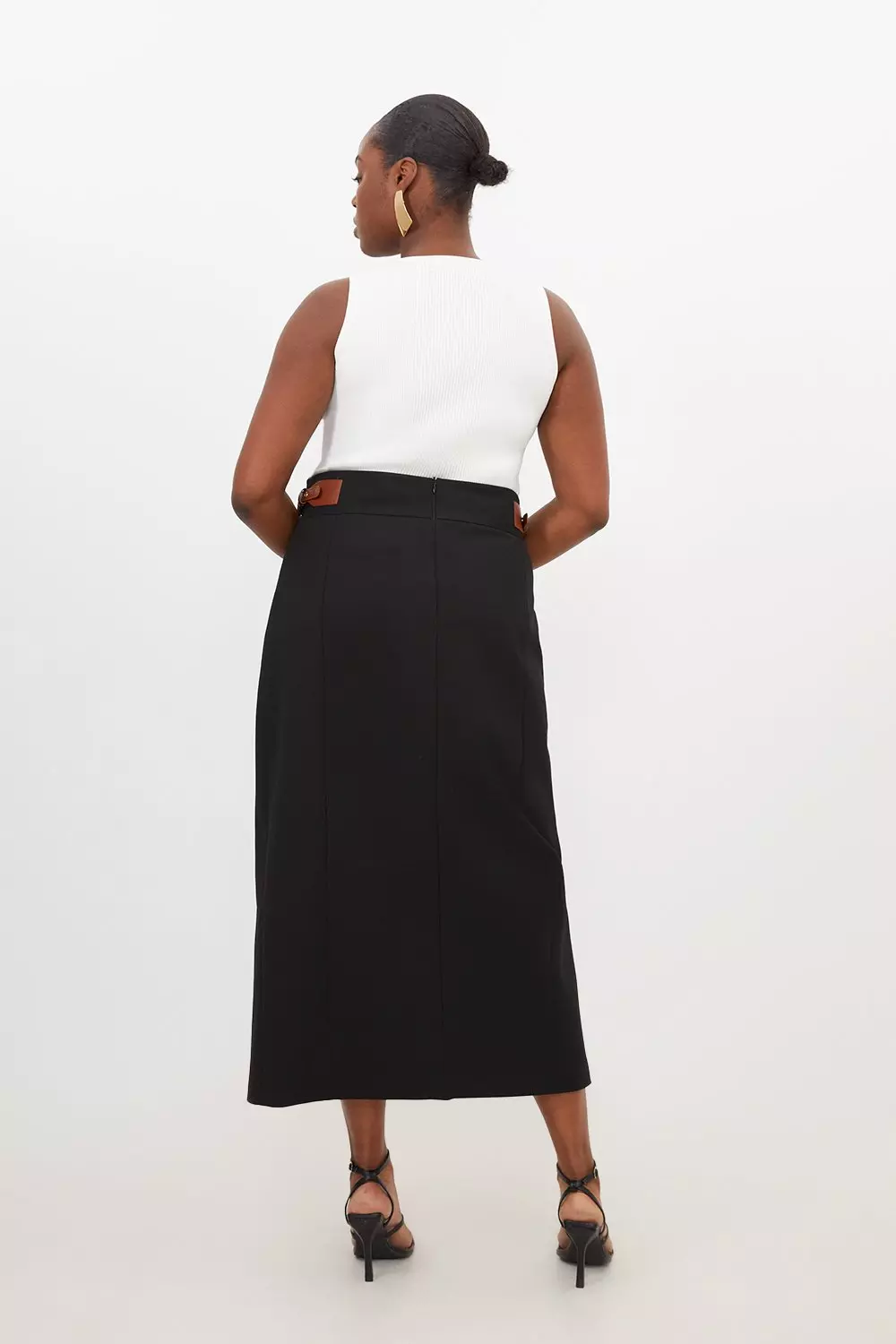 Black a line outlet midi skirt plus size