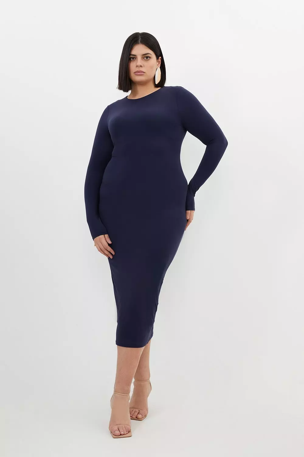 Long sleeve plus size bodycon outlet dress