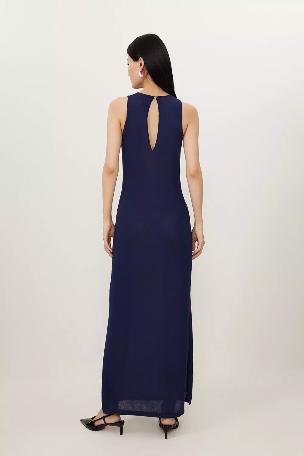 Petite Summer Knit Racer Maxi Dress Karen Millen