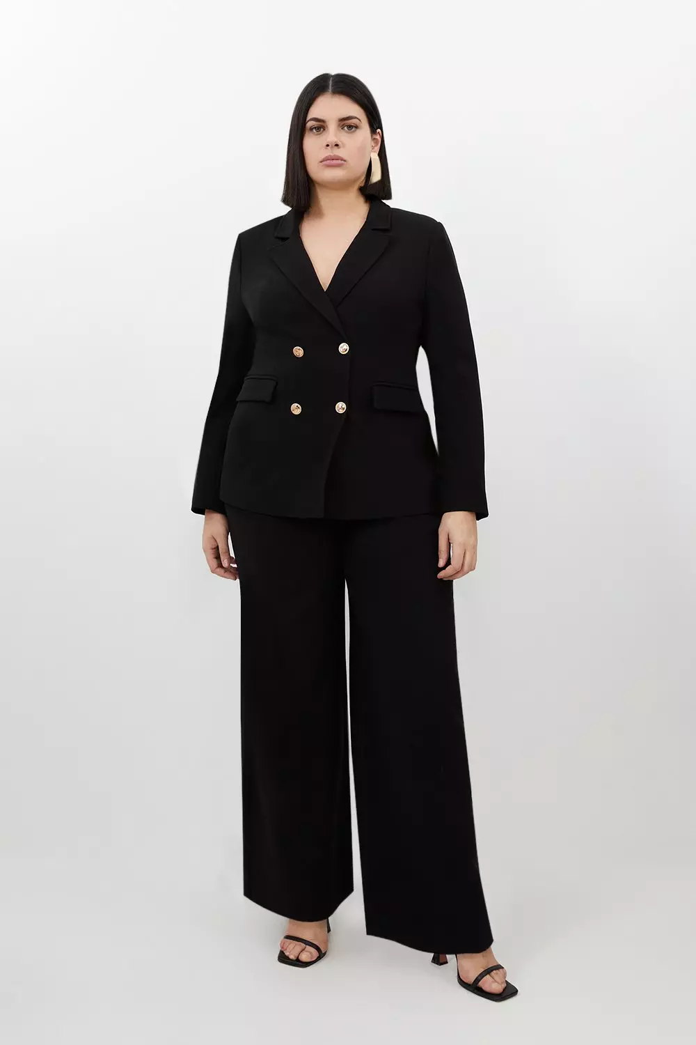 Plus Size Double Breasted Pant Suit